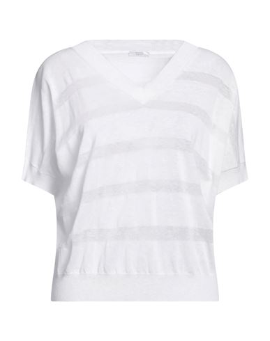 Peserico Easy Woman Sweater White Size 12 Cotton, Linen, Polyamide