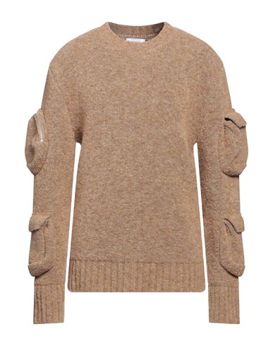 Off-white Man Sweater Camel Size S Wool, Polyamide In Beige