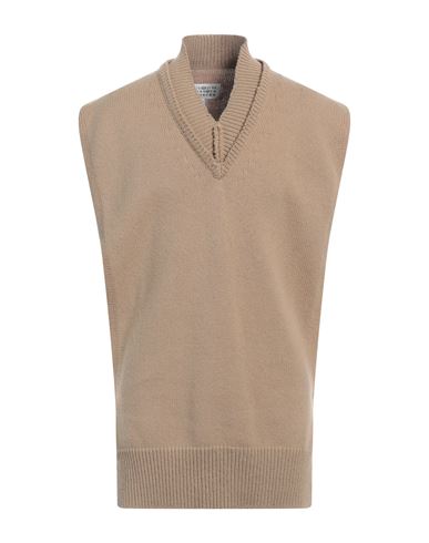 Shop Maison Margiela Man Sweater Sand Size M Wool, Linen, Cotton In Beige