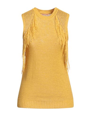 White Wise Woman Sweater Ocher Size L Acrylic, Nylon In Yellow