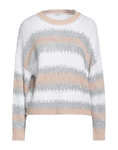 Peserico Easy Woman Sweater White Size 6 Viscose, Polyester, Linen, Cotton, Polyamide