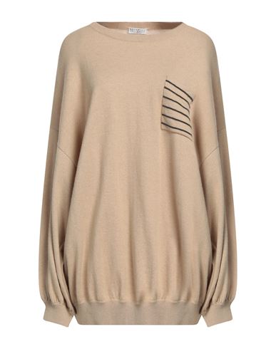 Shop Brunello Cucinelli Woman Sweater Beige Size Xxl Cashmere, Brass