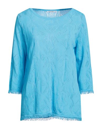 Kangra Woman Sweater Azure Size 10 Cotton In Blue