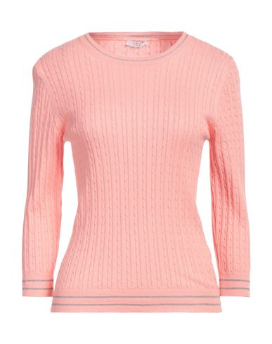 Peserico Easy Woman Sweater Salmon Pink Size 6 Cotton, Viscose, Metallic Fiber, Polyester
