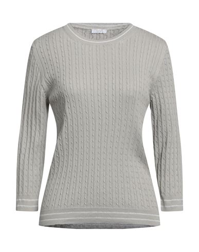 Peserico Easy Woman Sweater Grey Size 12 Cotton, Viscose, Metallic Fiber, Polyester