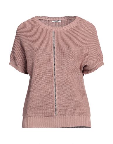 Peserico Woman Sweater Pastel Pink Size 6 Metallic Fiber, Cotton
