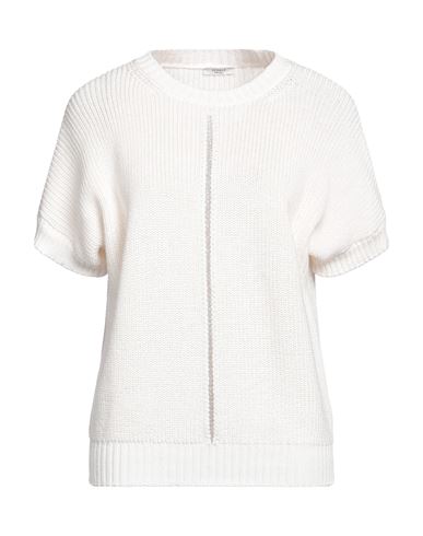 Peserico Woman Sweater Ivory Size 6 Metallic Fiber, Cotton In White