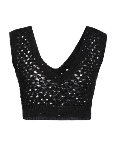 Brunello Cucinelli Paillette Crochet Knit Bra Top In Black