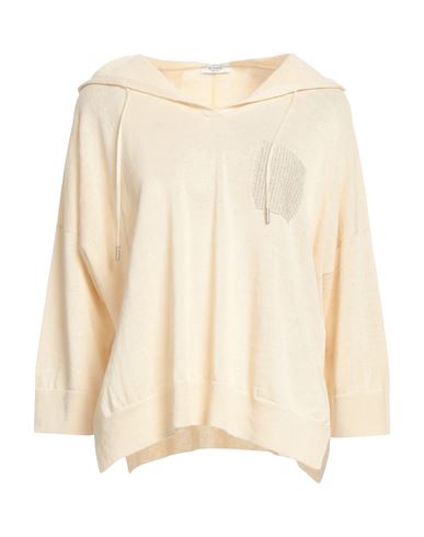Peserico Woman Sweater Beige Size 6 Metallic Fiber, Linen, Cotton