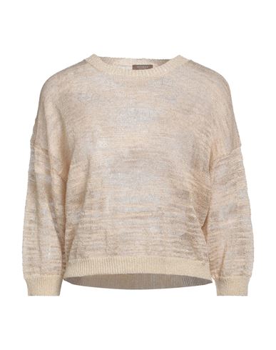 Peserico Woman Sweater Sand Size 16 Linen, Polyester, Metallic Fiber, Polyamide In Beige