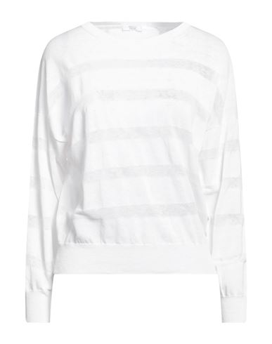 Peserico Easy Woman Sweater White Size 6 Cotton, Linen, Polyamide