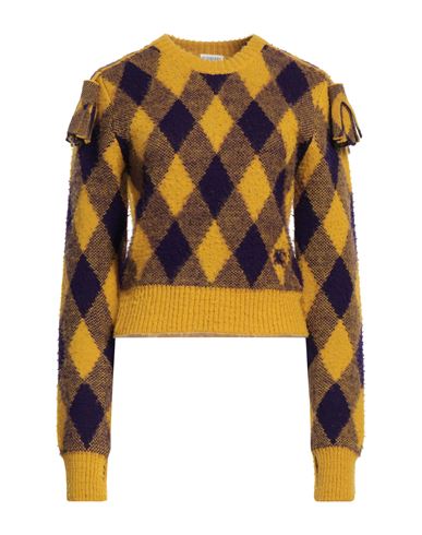 Shop Burberry Woman Sweater Yellow Size S Wool