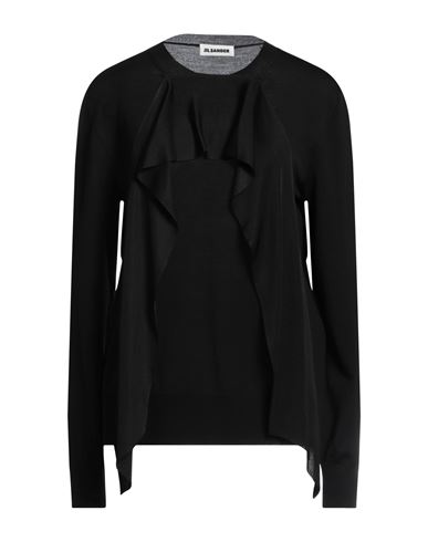 Jil Sander Woman Sweater Black Size 10 Virgin Wool, Viscose