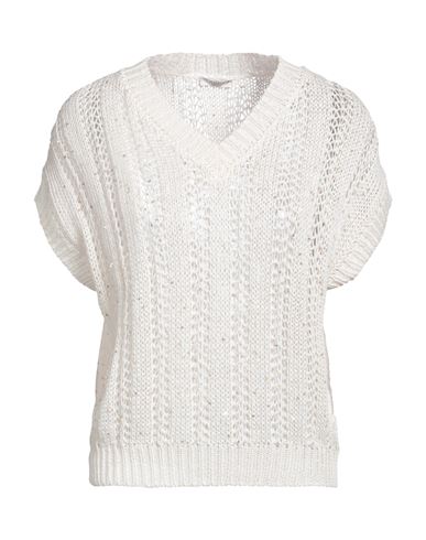 Peserico Woman Sweater Off White Size 6 Cotton, Polyester