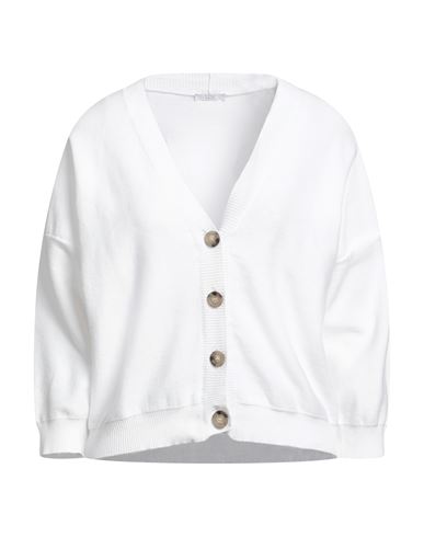 Peserico Easy Woman Cardigan White Size 6 Cotton