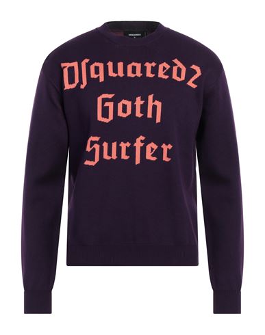 Dsquared2 Man Sweater Deep Purple Size L Cotton