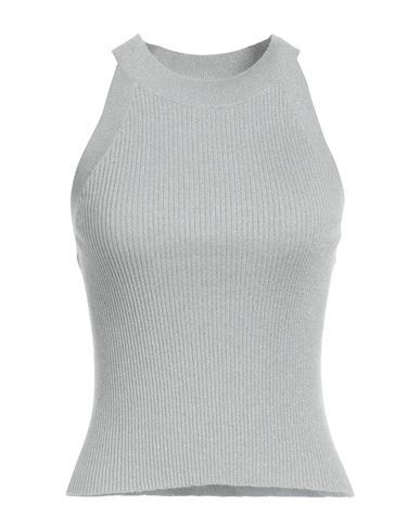 Brunello Cucinelli Woman Top Light Grey Size S Cashmere, Silk, Polyamide, Metallic Polyester