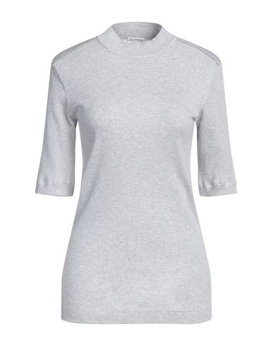 Brunello Cucinelli Woman T-shirt Light Grey Size L Cotton