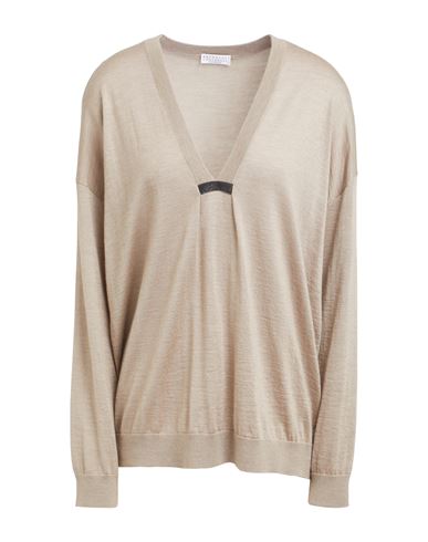Brunello Cucinelli Woman Sweater Beige Size M Cashmere, Silk In Neutral
