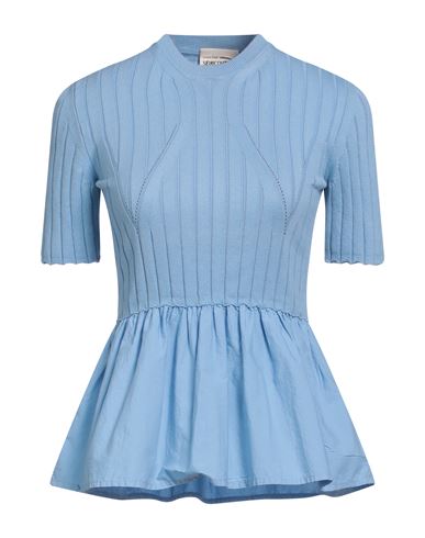 Semicouture Woman Sweater Sky Blue Size L Cotton