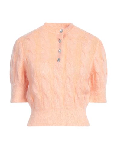 Rabanne Woman Sweater Apricot Size Xl Mohair Wool, Polyamide, Wool, Nylon In Orange