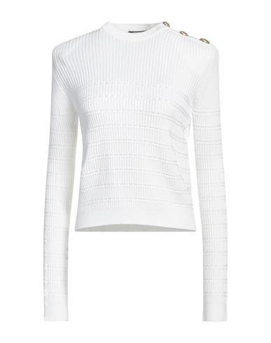 Balmain Woman Sweater White Size 6 Viscose, Polyamide
