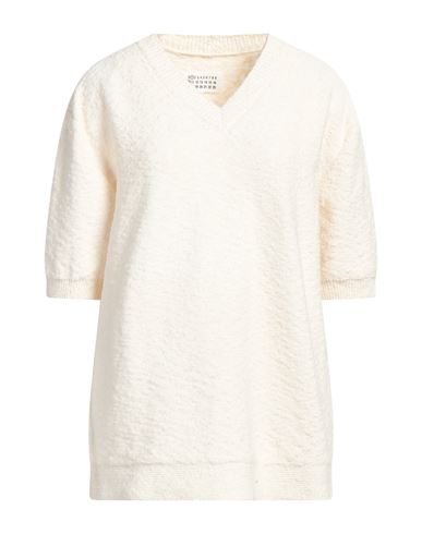 Maison Margiela Woman Sweater Ivory Size Xxl Cotton, Polyamide In White