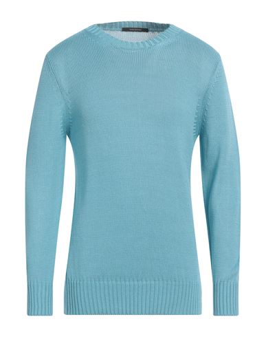 Tagliatore Man Sweater Light Blue Size 38 Cotton