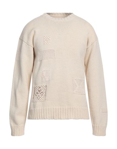Jil Sander Man Sweater Ivory Size 38 Wool, Cotton In White