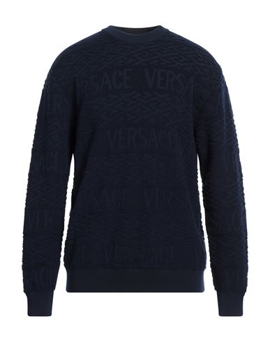 Versace Man Sweater Midnight Blue Size 42 Wool