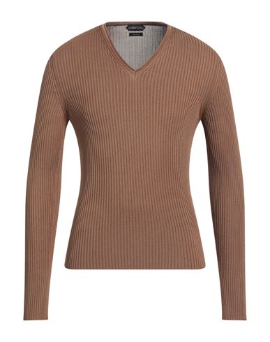Tom Ford Man Sweater Camel Size 38 Silk In Beige