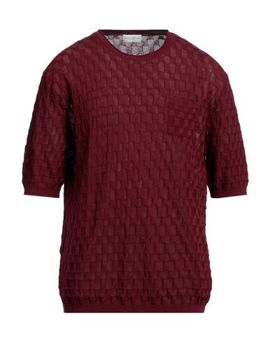 Shop Ballantyne Man Sweater Burgundy Size 48 Cotton In Red