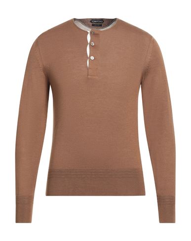 Tom Ford Man Sweater Brown Size 46 Cashmere, Silk, Cotton
