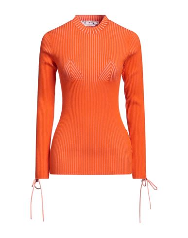 Off-white Woman Sweater Orange Size 6 Viscose, Polyester