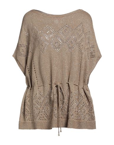 TWINSET TWINSET WOMAN SWEATER GOLD SIZE L VISCOSE, POLYESTER 