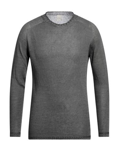 Shop 120% Lino Man Sweater Lead Size L Linen In Grey