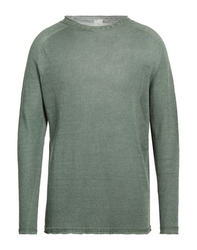 Shop 120% Lino Man Sweater Military Green Size Xxl Linen