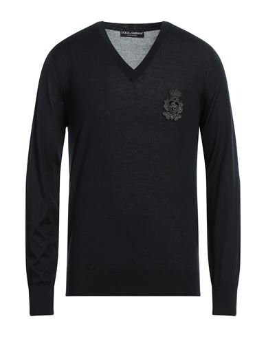 Dolce & Gabbana Man Sweater Black Size 42 Cashmere, Brass, Cotton, Silk, Synthetic Fibers