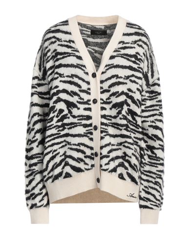 Amiri Woman Cardigan Ivory Size L Cashmere, Mohair Wool, Nylon, Wool In White