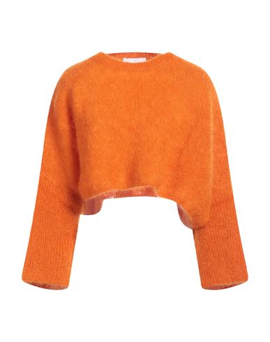 Brand Unique Woman Sweater Orange Size 0 Mohair Wool, Polyamide, Elastane