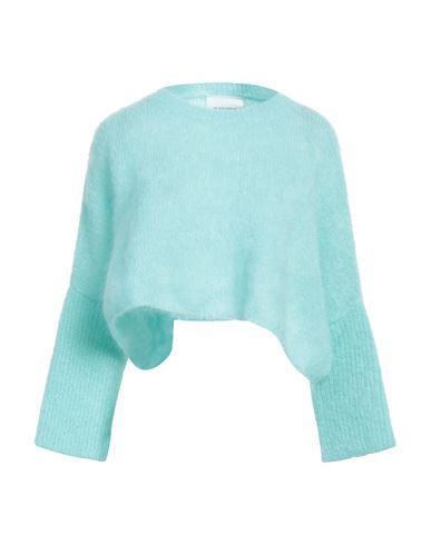 Brand Unique Woman Sweater Turquoise Size 1 Mohair Wool, Polyamide, Elastane In Blue