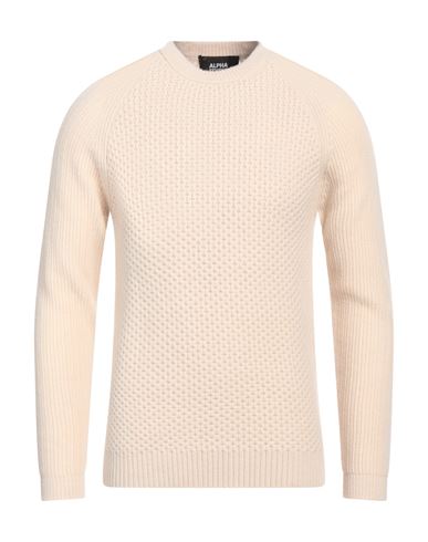 Shop Alpha Studio Man Sweater Beige Size 44 Wool, Cashmere