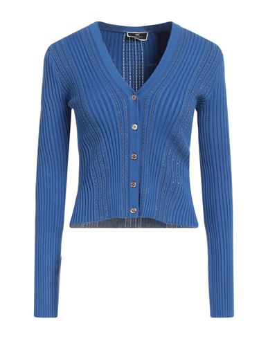Elisabetta Franchi Woman Cardigan Blue Size 4 Viscose, Polyester In Blue