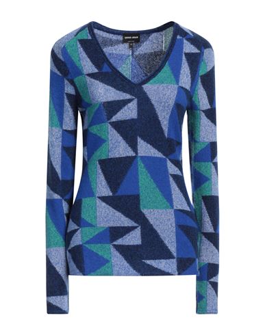 Giorgio Armani Woman Sweater Navy Blue Size 6 Cashmere, Silk