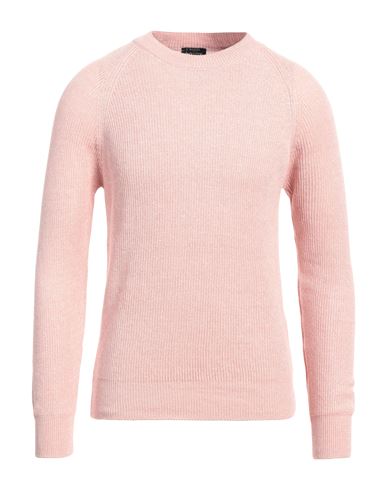 Shop Barba Napoli Man Sweater Blush Size 44 Linen, Cotton In Pink