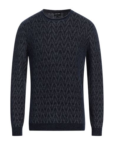Shop Giorgio Armani Man Sweater Navy Blue Size 46 Viscose, Virgin Wool, Cotton