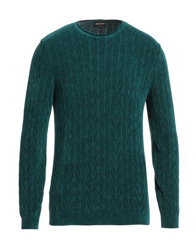 Shop Giorgio Armani Man Sweater Emerald Green Size 46 Viscose, Virgin Wool, Cotton