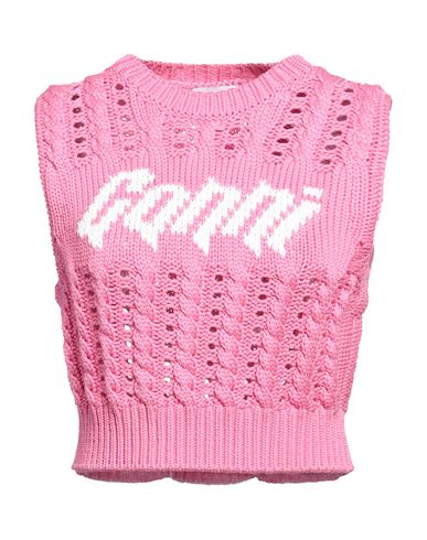 Ganni Woman Sweater Fuchsia Size Xs Viscose, Polyamide In Pink
