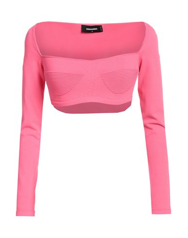 Dsquared2 Woman Top Fuchsia Size S Viscose, Polyester In Pink