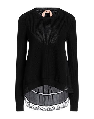 Shop N°21 Woman Sweater Black Size 8 Virgin Wool, Viscose, Cotton, Polyamide